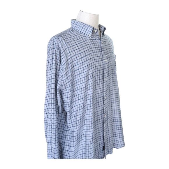 Faherty Brand Blue Gray Check Button Down Shirt Men’s XL 100% Cotton Soft Flanne - Picture 4 of 10
